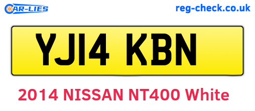 YJ14KBN are the vehicle registration plates.