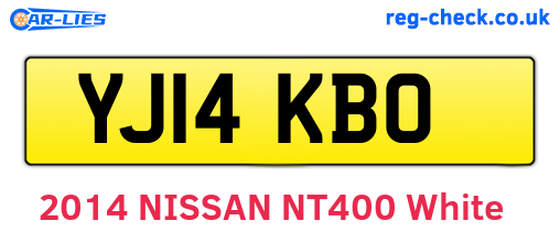 YJ14KBO are the vehicle registration plates.