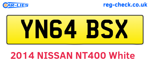 YN64BSX are the vehicle registration plates.