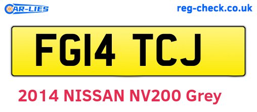 FG14TCJ are the vehicle registration plates.
