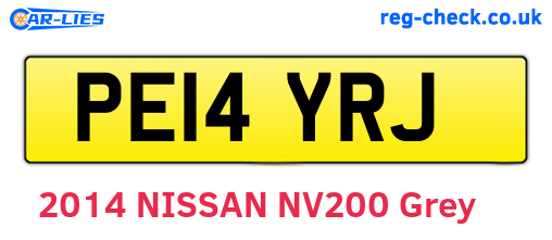 PE14YRJ are the vehicle registration plates.