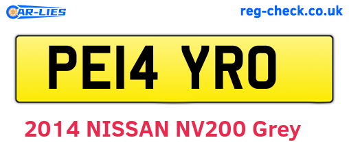 PE14YRO are the vehicle registration plates.