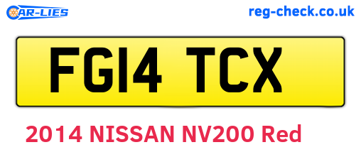 FG14TCX are the vehicle registration plates.
