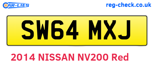 SW64MXJ are the vehicle registration plates.