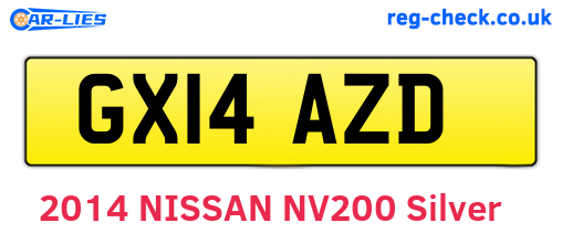 GX14AZD are the vehicle registration plates.