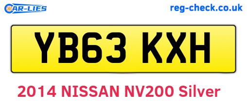 YB63KXH are the vehicle registration plates.