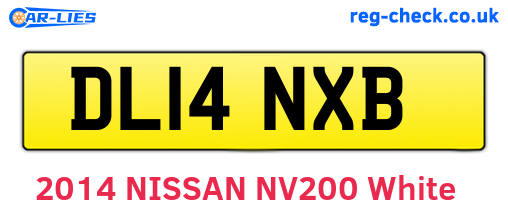 DL14NXB are the vehicle registration plates.