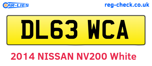DL63WCA are the vehicle registration plates.
