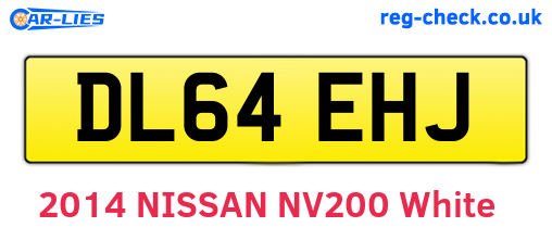 DL64EHJ are the vehicle registration plates.