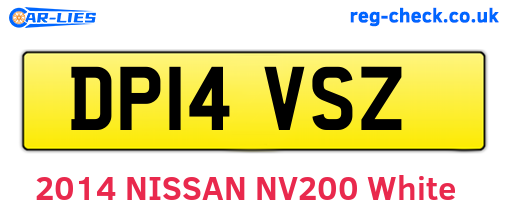 DP14VSZ are the vehicle registration plates.