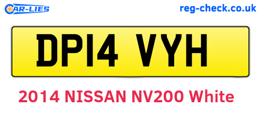DP14VYH are the vehicle registration plates.