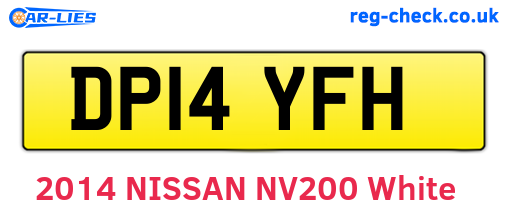 DP14YFH are the vehicle registration plates.
