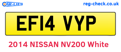 EF14VYP are the vehicle registration plates.