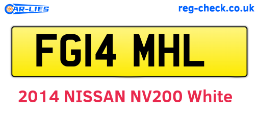 FG14MHL are the vehicle registration plates.
