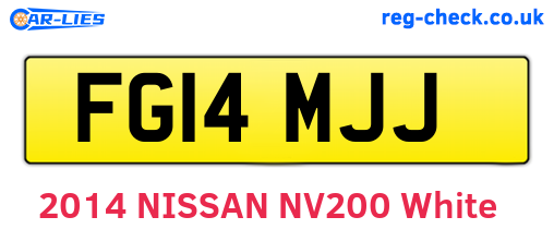 FG14MJJ are the vehicle registration plates.