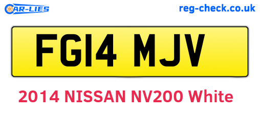 FG14MJV are the vehicle registration plates.