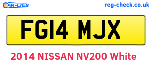 FG14MJX are the vehicle registration plates.