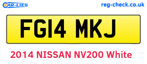 FG14MKJ are the vehicle registration plates.