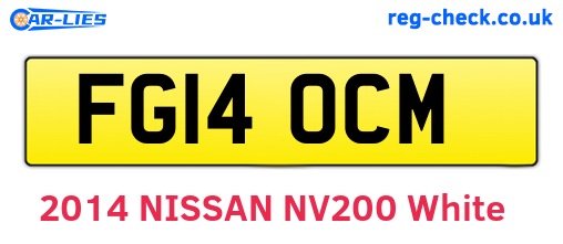 FG14OCM are the vehicle registration plates.