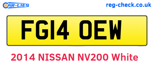FG14OEW are the vehicle registration plates.
