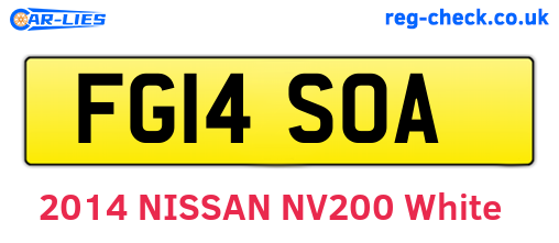 FG14SOA are the vehicle registration plates.
