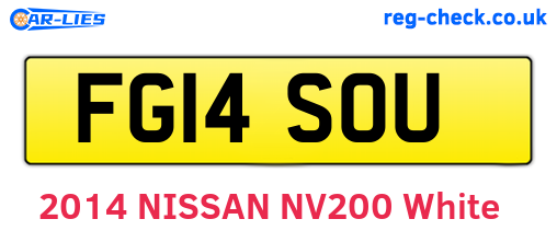 FG14SOU are the vehicle registration plates.