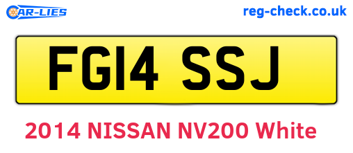FG14SSJ are the vehicle registration plates.