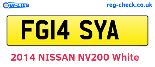 FG14SYA are the vehicle registration plates.