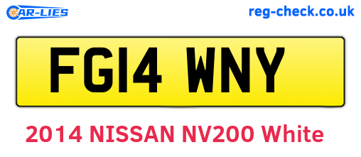 FG14WNY are the vehicle registration plates.
