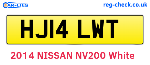 HJ14LWT are the vehicle registration plates.