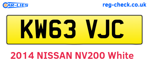 KW63VJC are the vehicle registration plates.