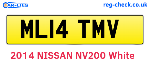 ML14TMV are the vehicle registration plates.
