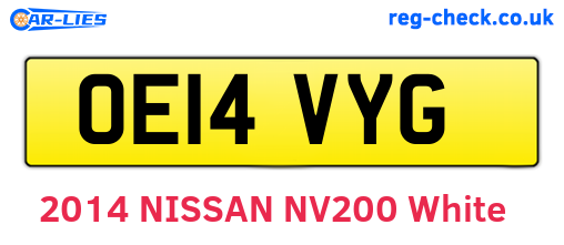 OE14VYG are the vehicle registration plates.