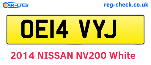 OE14VYJ are the vehicle registration plates.