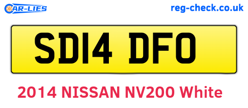 SD14DFO are the vehicle registration plates.
