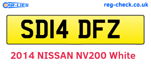 SD14DFZ are the vehicle registration plates.