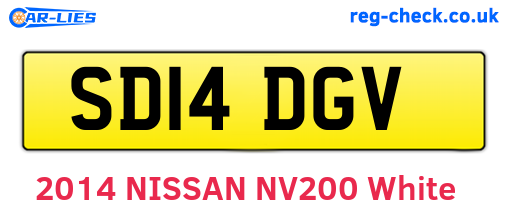 SD14DGV are the vehicle registration plates.