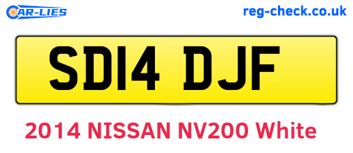 SD14DJF are the vehicle registration plates.