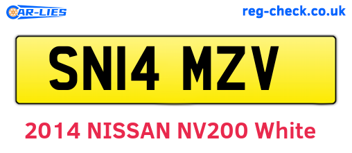 SN14MZV are the vehicle registration plates.
