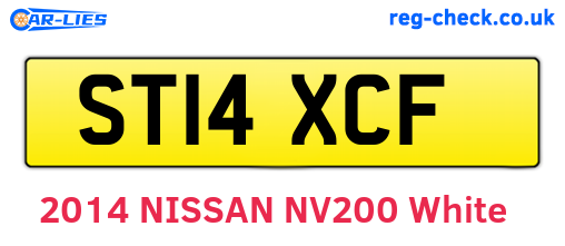 ST14XCF are the vehicle registration plates.