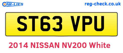 ST63VPU are the vehicle registration plates.