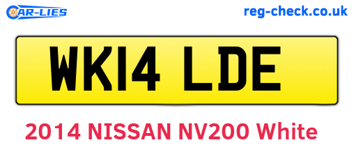 WK14LDE are the vehicle registration plates.