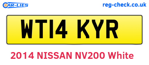 WT14KYR are the vehicle registration plates.