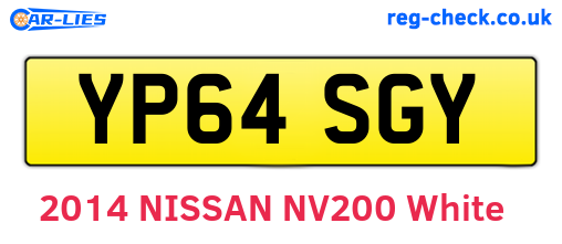 YP64SGY are the vehicle registration plates.