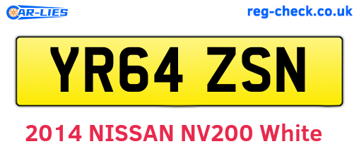 YR64ZSN are the vehicle registration plates.