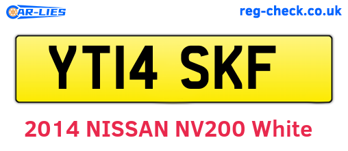 YT14SKF are the vehicle registration plates.