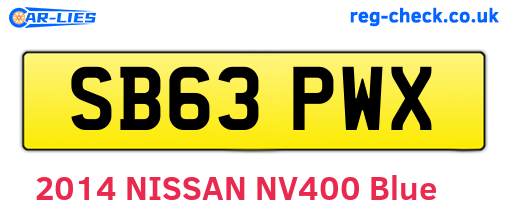 SB63PWX are the vehicle registration plates.