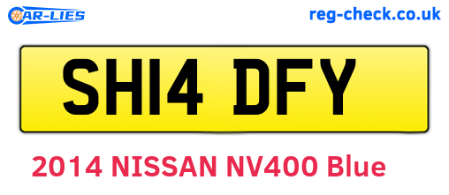 SH14DFY are the vehicle registration plates.