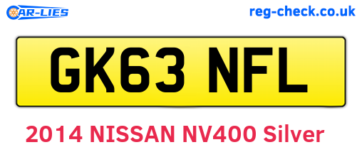 GK63NFL are the vehicle registration plates.