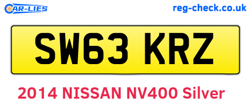 SW63KRZ are the vehicle registration plates.